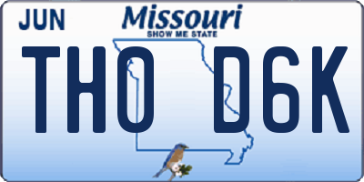MO license plate TH0D6K
