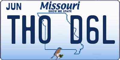 MO license plate TH0D6L