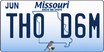 MO license plate TH0D6M
