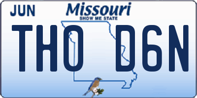 MO license plate TH0D6N