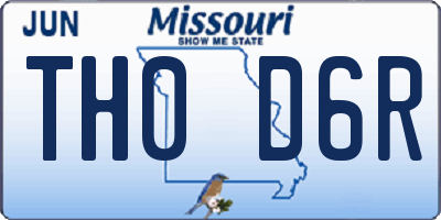 MO license plate TH0D6R