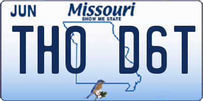 MO license plate TH0D6T