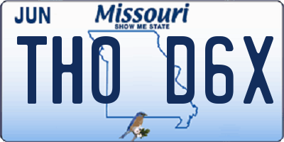 MO license plate TH0D6X