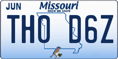 MO license plate TH0D6Z