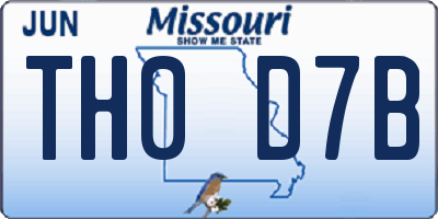 MO license plate TH0D7B