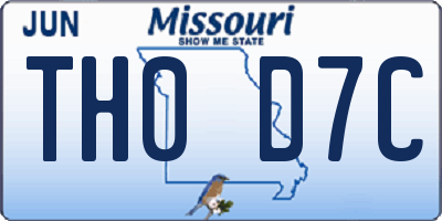 MO license plate TH0D7C