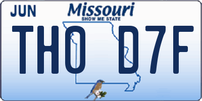 MO license plate TH0D7F