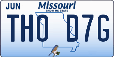 MO license plate TH0D7G