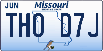 MO license plate TH0D7J