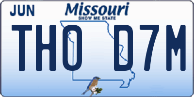 MO license plate TH0D7M