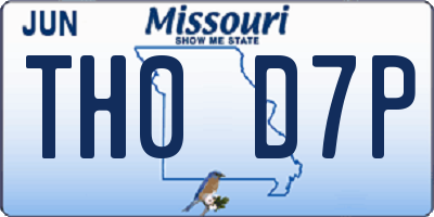 MO license plate TH0D7P