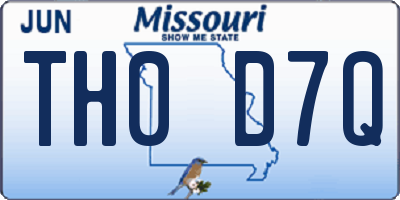 MO license plate TH0D7Q