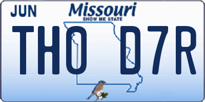 MO license plate TH0D7R