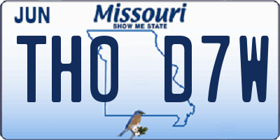 MO license plate TH0D7W