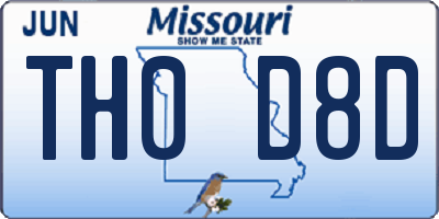 MO license plate TH0D8D