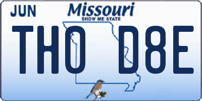 MO license plate TH0D8E