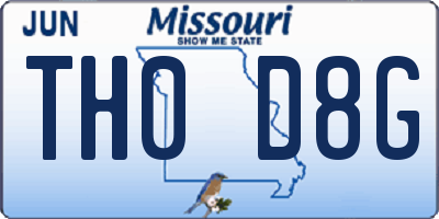 MO license plate TH0D8G