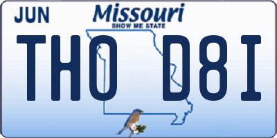 MO license plate TH0D8I