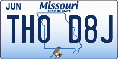 MO license plate TH0D8J