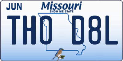 MO license plate TH0D8L