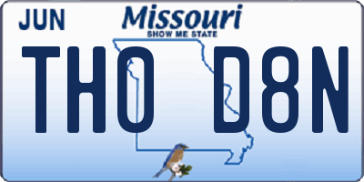 MO license plate TH0D8N