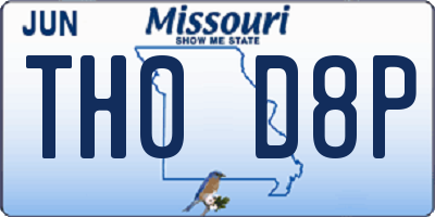 MO license plate TH0D8P