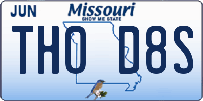MO license plate TH0D8S