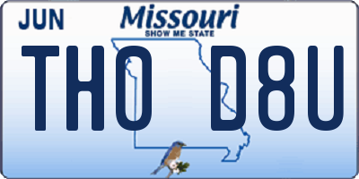 MO license plate TH0D8U