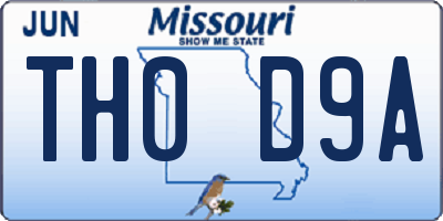 MO license plate TH0D9A