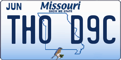 MO license plate TH0D9C