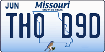 MO license plate TH0D9D