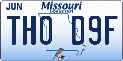 MO license plate TH0D9F