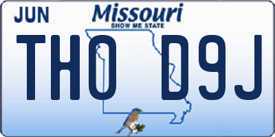 MO license plate TH0D9J