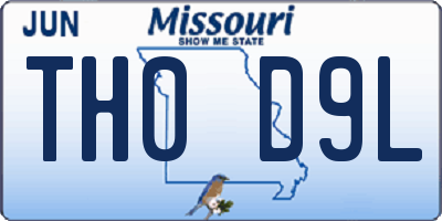 MO license plate TH0D9L