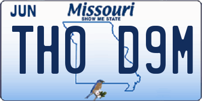 MO license plate TH0D9M