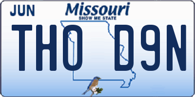 MO license plate TH0D9N