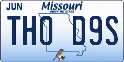MO license plate TH0D9S