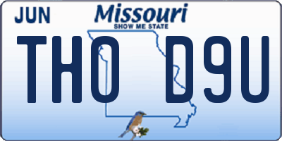 MO license plate TH0D9U