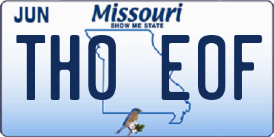 MO license plate TH0E0F