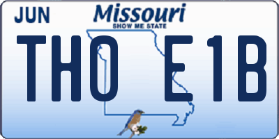 MO license plate TH0E1B