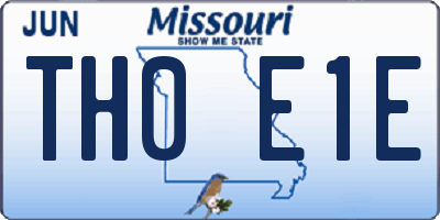 MO license plate TH0E1E