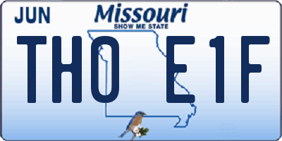 MO license plate TH0E1F