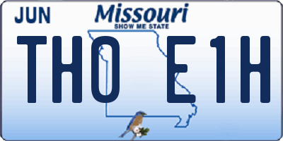 MO license plate TH0E1H