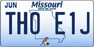 MO license plate TH0E1J