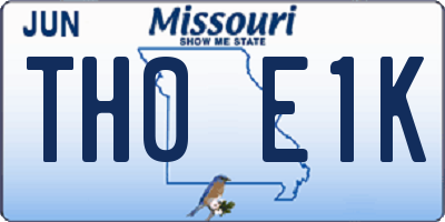 MO license plate TH0E1K