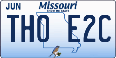 MO license plate TH0E2C