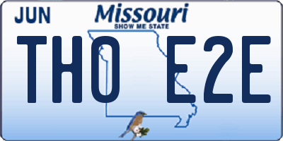 MO license plate TH0E2E