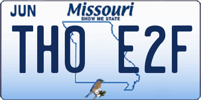 MO license plate TH0E2F