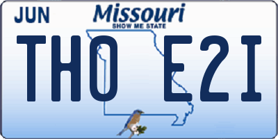MO license plate TH0E2I