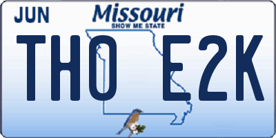 MO license plate TH0E2K